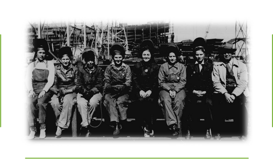 mujeres de principios del siglo XX trabajando como soldadoras